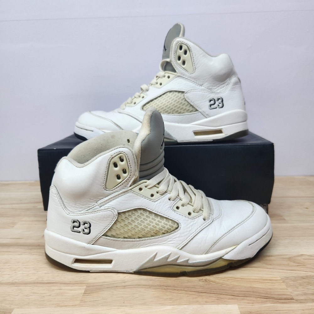 Nike Air Jordan 5 Retro White Mens Shoes Size 8 (136027-130)